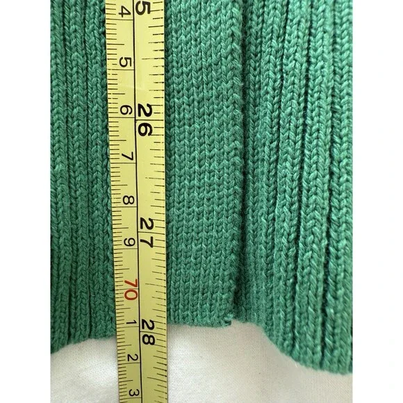 J. Jill Green Waffle Knit Collared Button Up Classic Cardigan Women's Size Med. - Picture 16 of 16